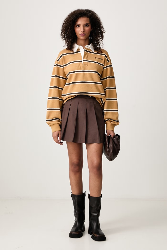 Sporty & Rich Serif Logo bluza bawełniana damska TO00883326BE37 brązowy AW26