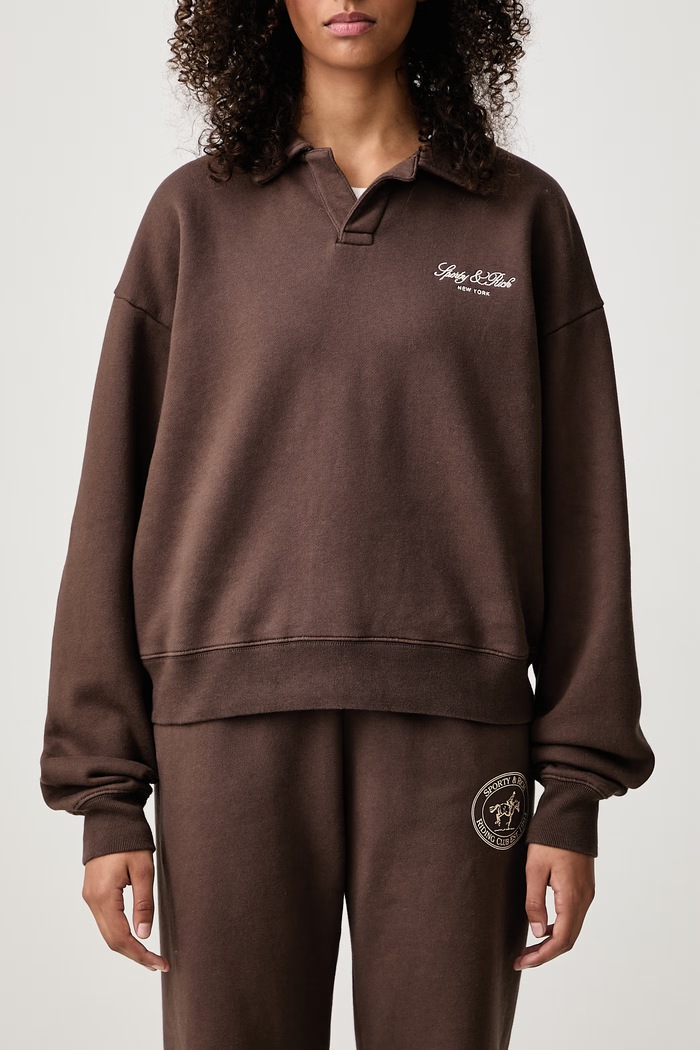 Vendome Script bluza bawełniana damska Sporty & Rich brązowy ST10783232BR03