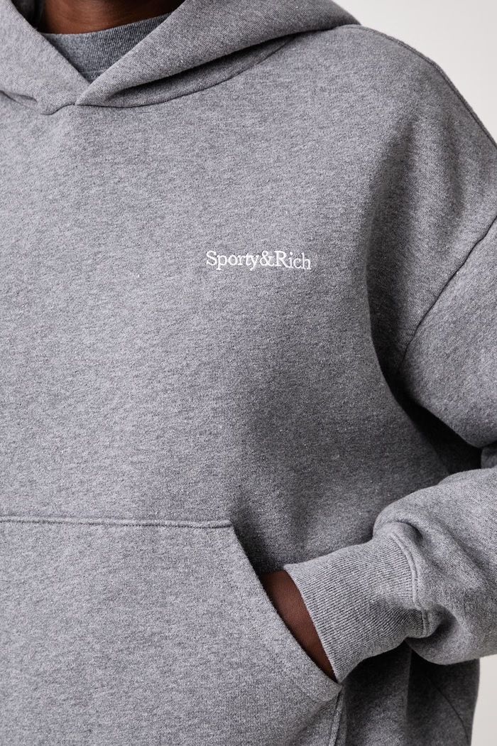Sporty & Rich Serif Logo суичър с качулка от памук дамски ST11084300GY34