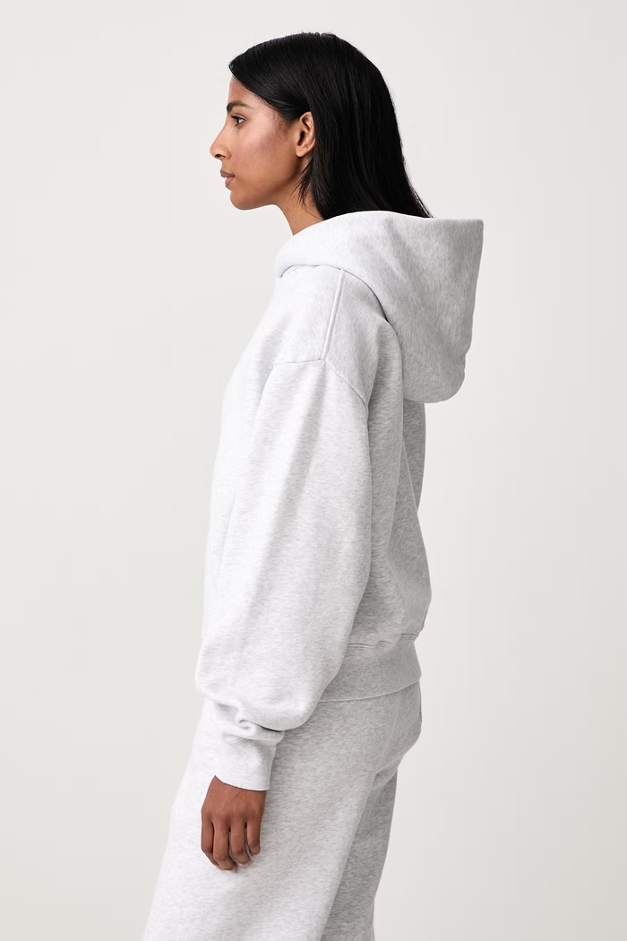 Serif Logo bluza z kapturem bawełniana damska Sporty & Rich ST11084300GY03 szary
