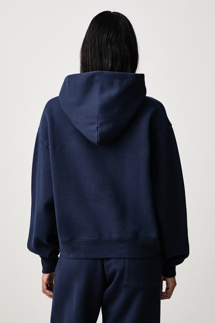 Odzież Sporty & Rich Serif Logo bluza z kapturem bawełniana damska ST11084300BL106 granatowy