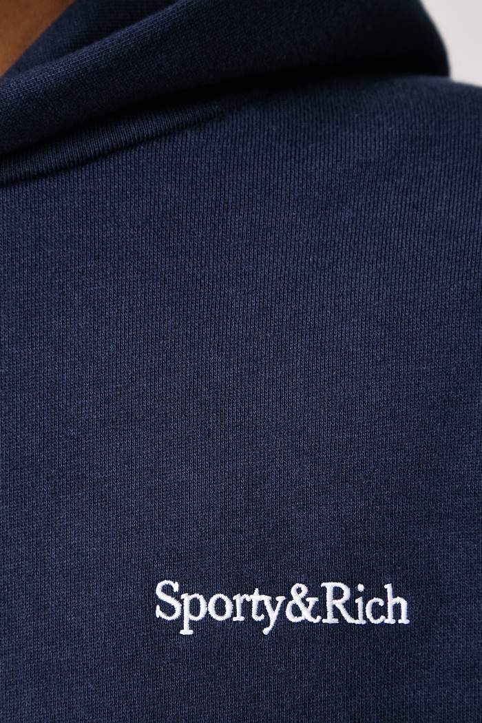 Sporty & Rich Serif Logo bluza z kapturem bawełniana damska ST11084300BL106