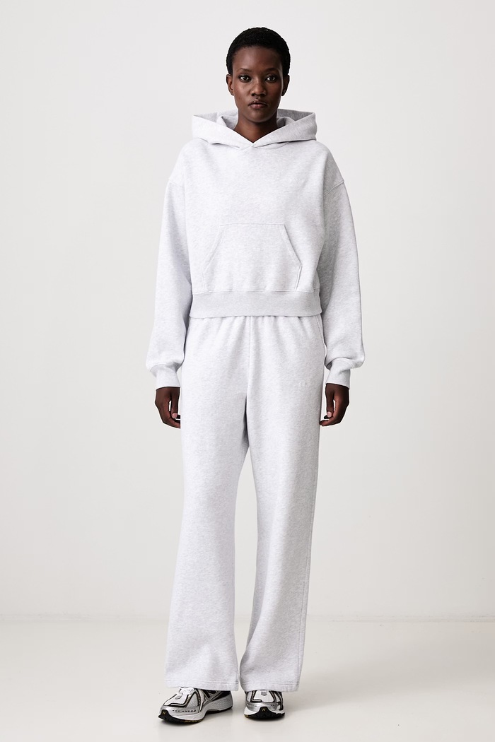 Sporty & Rich Serif Logo суичър с качулка от памук дамски ST10684300GY03 сив AW26