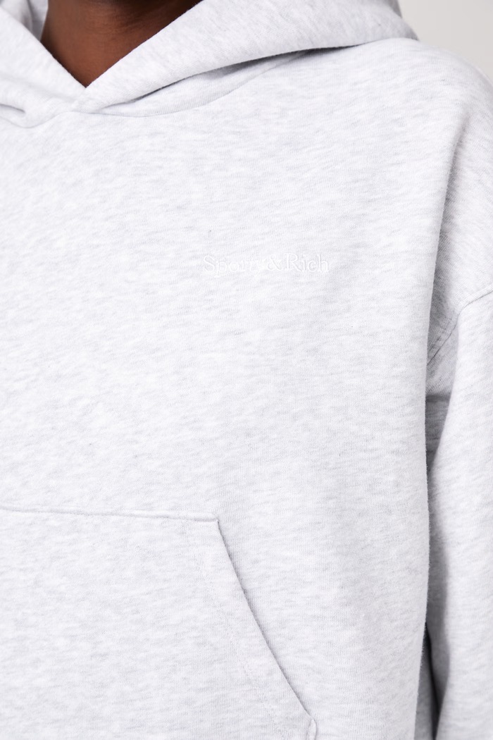 Sporty & Rich Serif Logo суичър с качулка от памук дамски ST10684300GY03