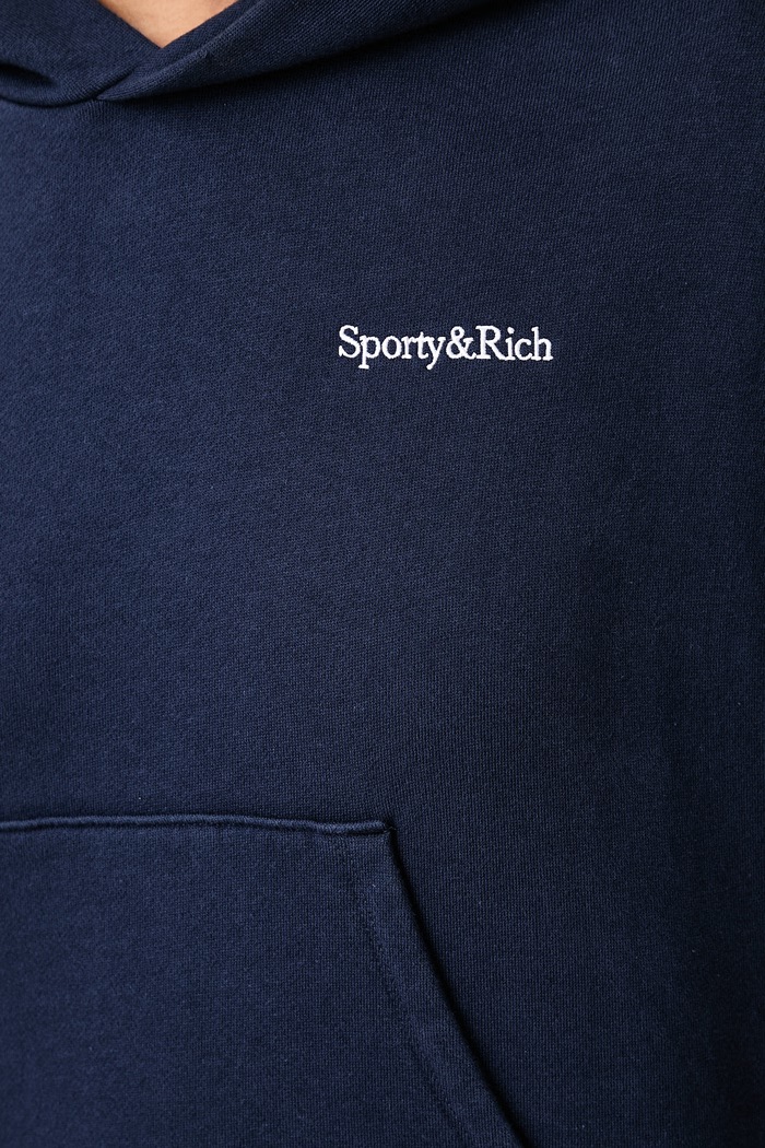 Sporty & Rich Serif Logo bluza z kapturem bawełniana damska ST10684300BL106