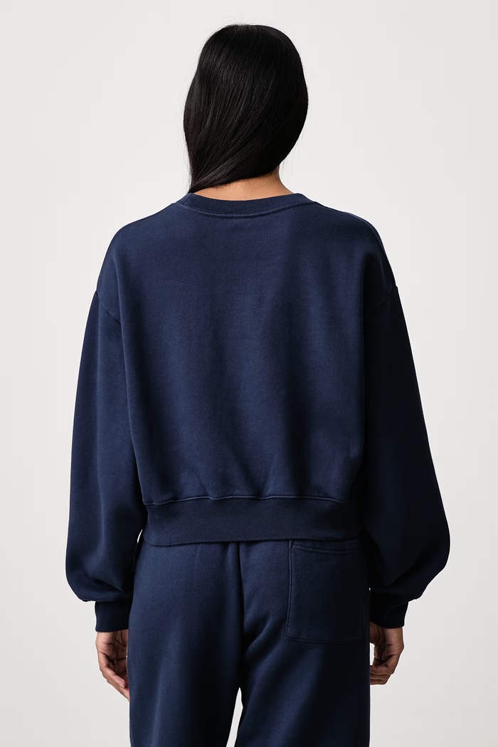 Odzież Sporty & Rich Serif Logo bluza bawełniana damska ST10584300BL106 granatowy