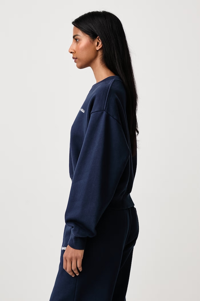 Serif Logo bluza bawełniana damska Sporty & Rich ST10584300BL106 granatowy