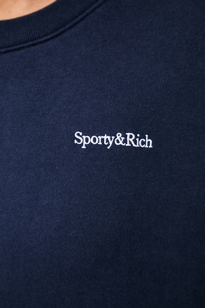 Sporty & Rich Serif Logo bluza bawełniana damska ST10584300BL106