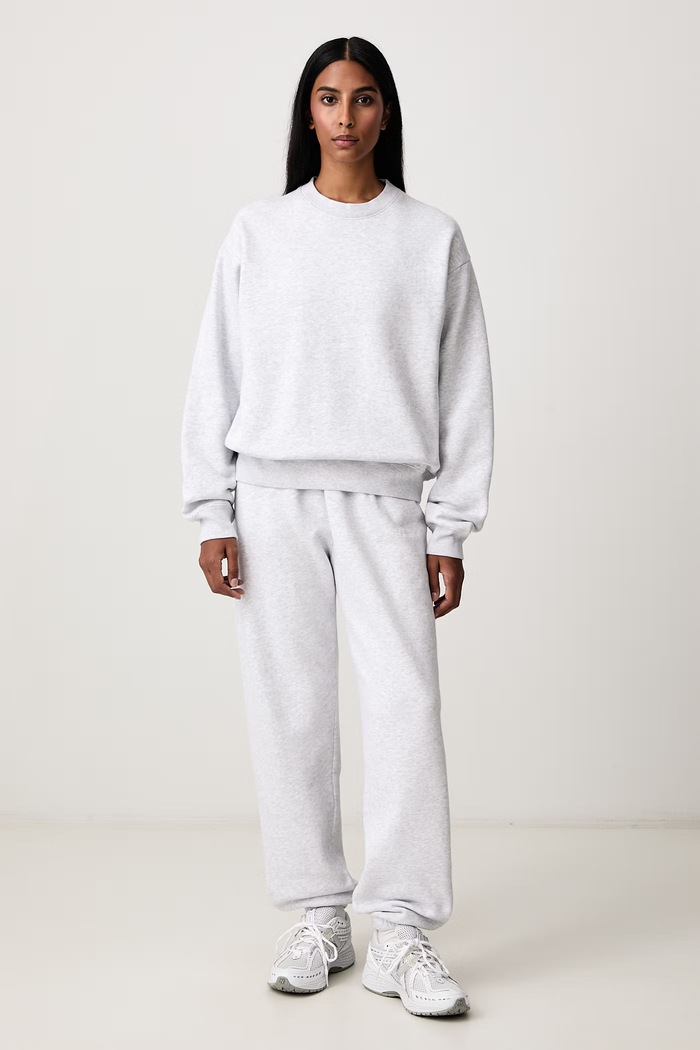 Sporty & Rich Serif Logo bluza bawełniana damska ST10384300GY03 szary AW26