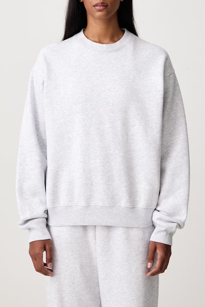 Serif Logo bluza bawełniana damska Sporty & Rich szary ST10384300GY03