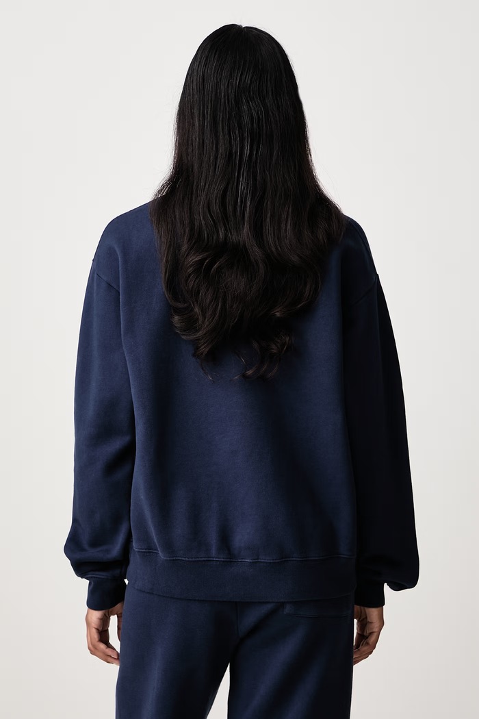 Odzież Sporty & Rich Serif Logo bluza bawełniana damska ST10384300BL106 granatowy