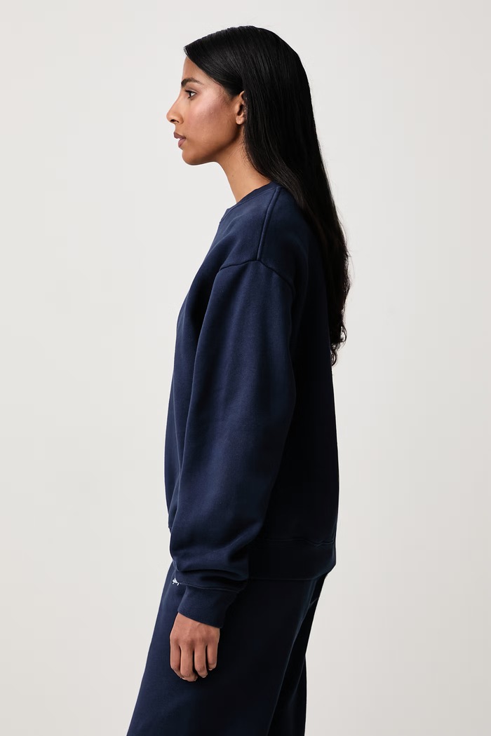 Serif Logo bluza bawełniana damska Sporty & Rich ST10384300BL106 granatowy
