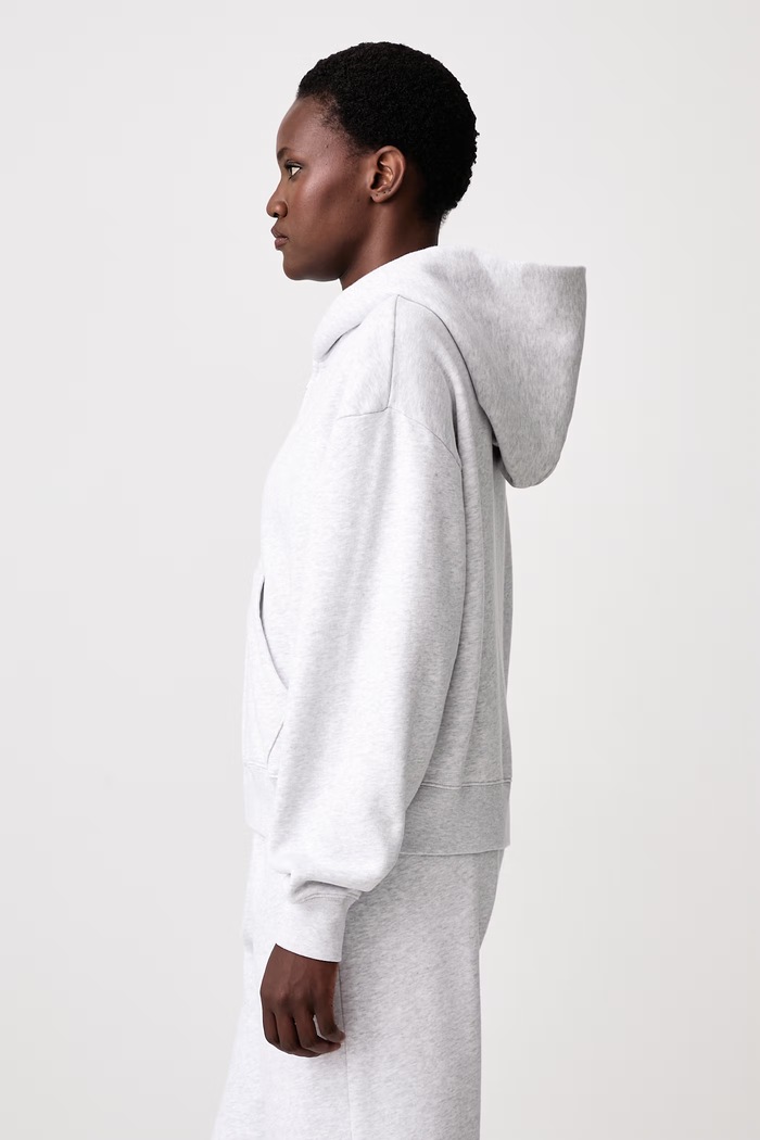 Serif Logo rozepínací mikina s kapucí bavlněná dámská Sporty & Rich ST10284300GY03 šedá