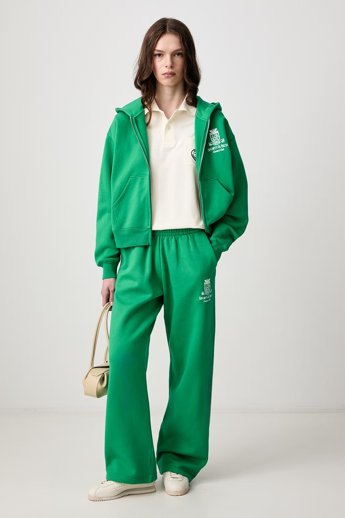 Sporty & Rich Longsleeve damski bawełniany Riding Club TO08685244WH06 beżowy AW26