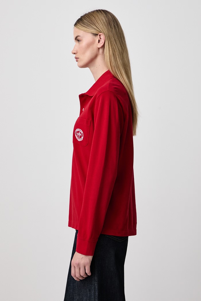 Longsleeve damski bawełniany Riding Club Sporty & Rich TO08685244RE15 czerwony