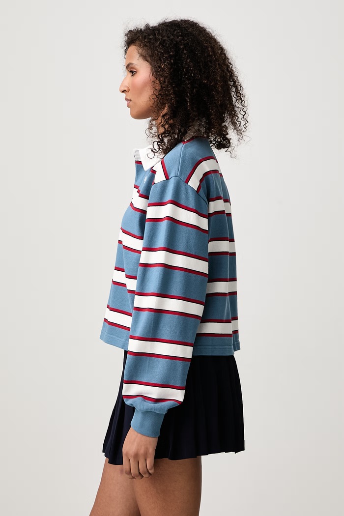 Serif Logo bluza bawełniana damska Sporty & Rich TO00885300BL172 niebieski