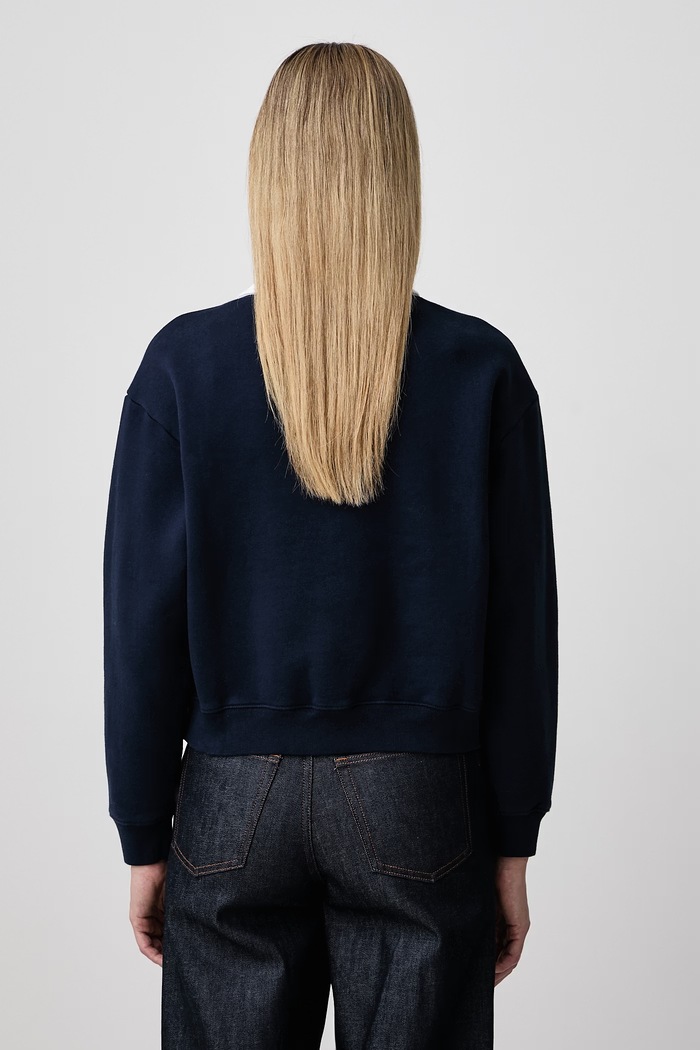 Одяг Sporty & Rich Serif Logo кофта бавовняна жіноча ST10885300BL107 темно-синій