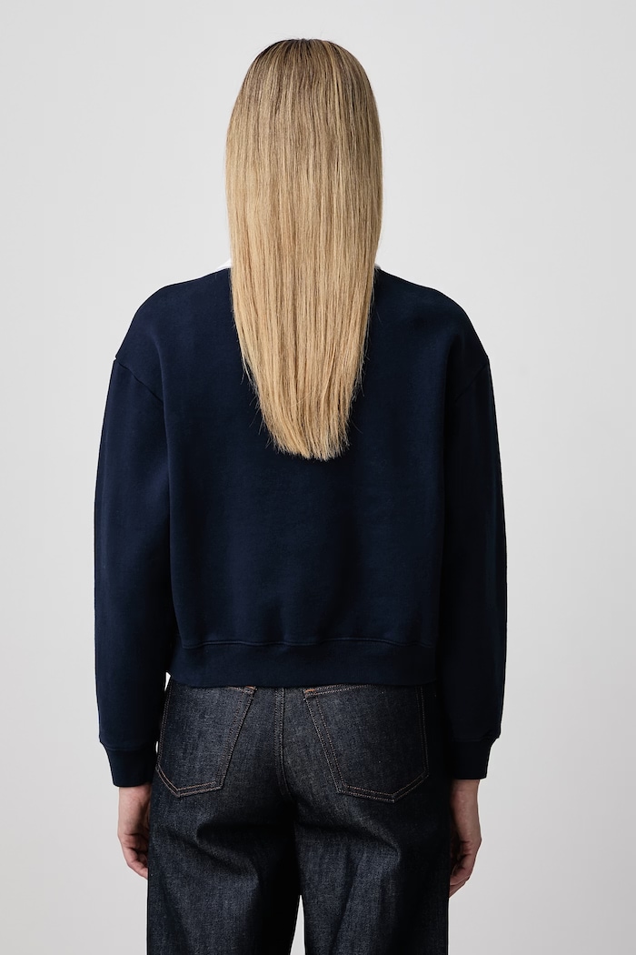 Одяг Sporty & Rich Serif Logo кофта бавовняна жіноча ST10885300BL107 темно-синій