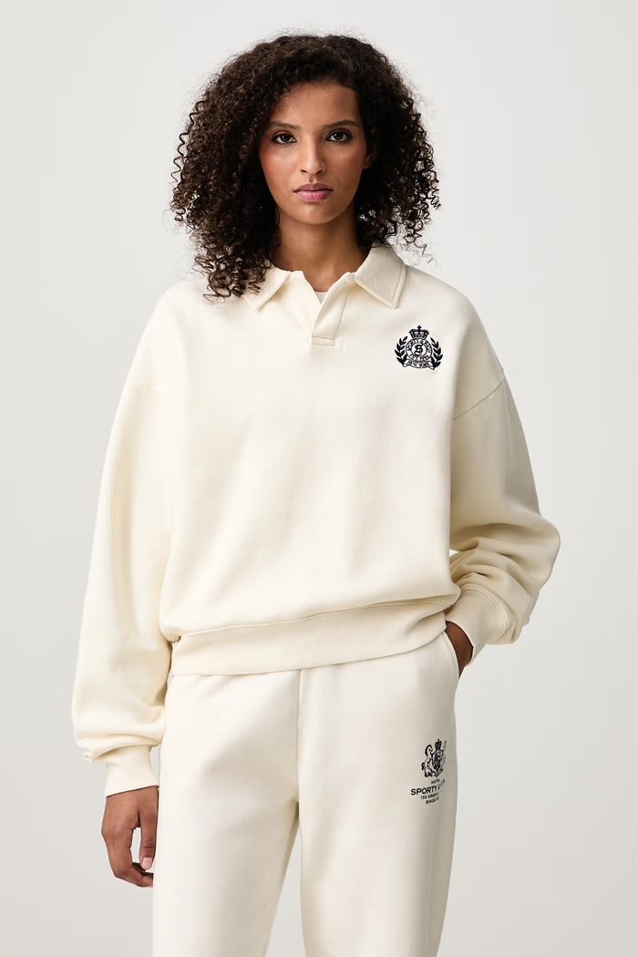 Sporty & Rich NY Crest bluza bawełniana damska beżowy ST10785243WH06