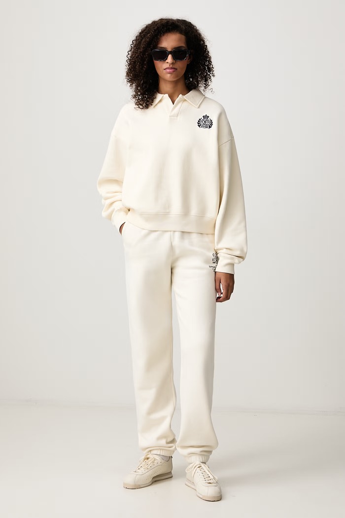 Sporty & Rich NY Crest bluza bawełniana damska ST10785243WH06 beżowy AW26