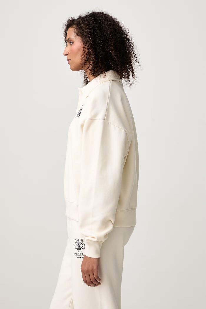 NY Crest bluza bawełniana damska Sporty & Rich ST10785243WH06 beżowy