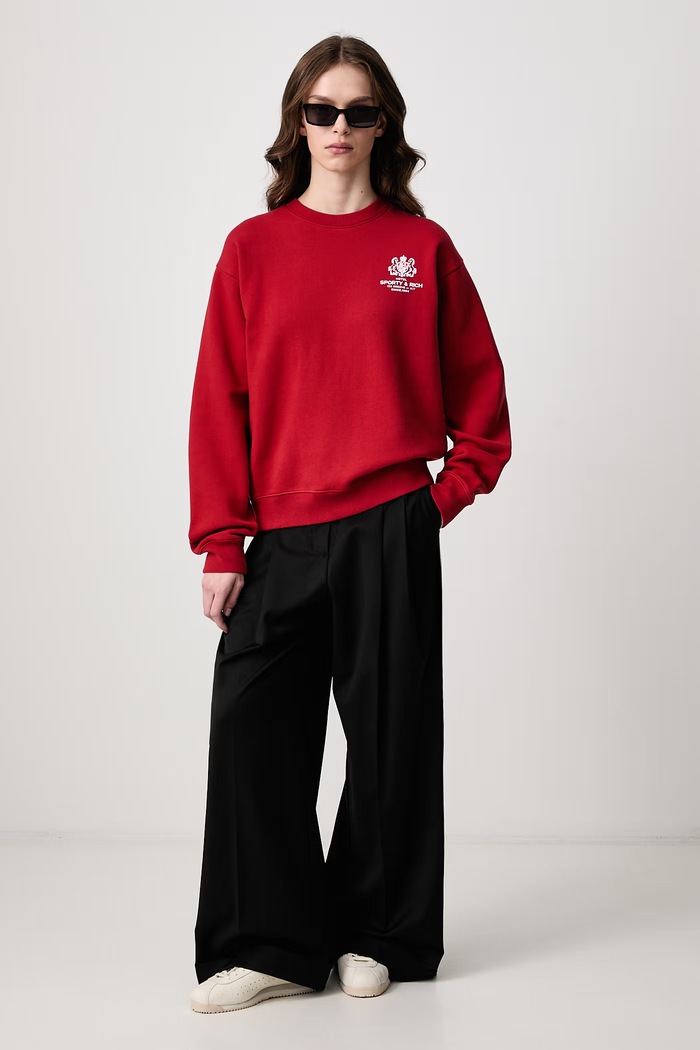 Sporty & Rich SR Hotel bluza oversize bawełniana damska ST10385276RE15 czerwony AW26