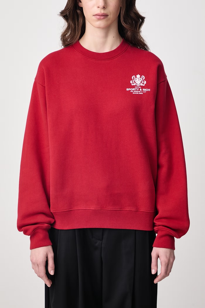 SR Hotel bluza oversize bawełniana damska Sporty & Rich czerwony ST10385276RE15