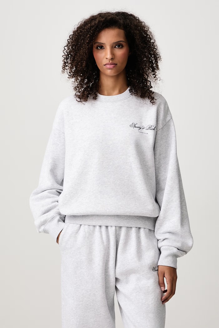 Odzież Sporty & Rich Club Script bluza bawełniana damska ST10385274GY03 szary
