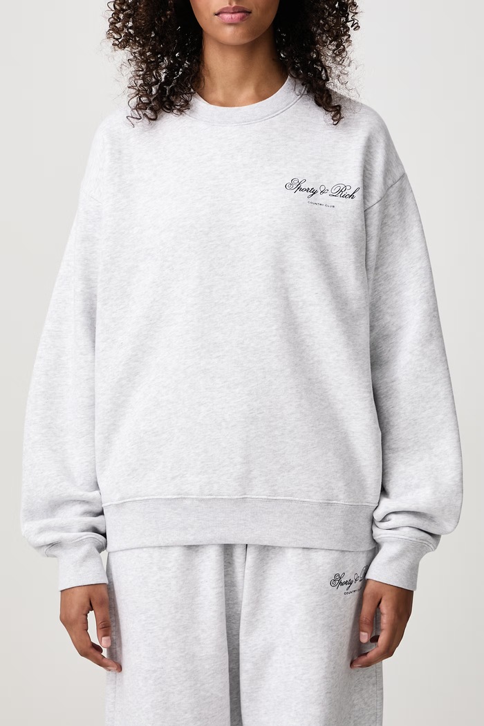 Club Script bluza bawełniana damska Sporty & Rich szary ST10385274GY03