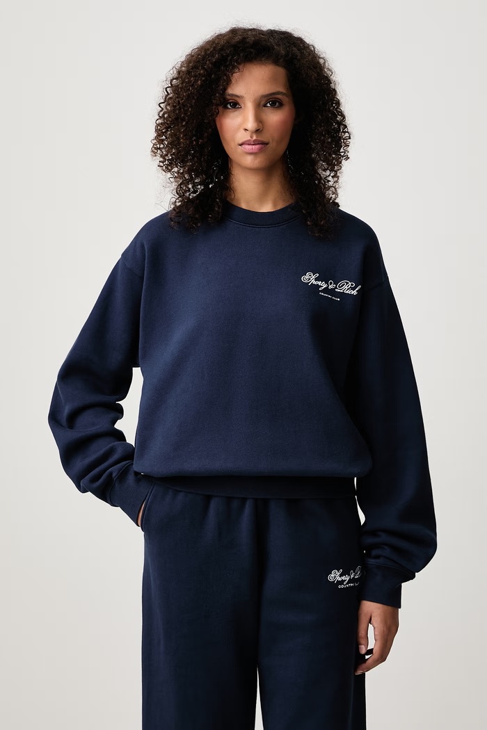 Odzież Sporty & Rich Club Script bluza bawełniana damska ST10385274BL106 granatowy