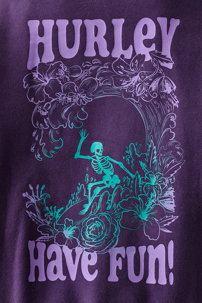 Bluza z kapturem damska z bawełną Hurley fioletowy WFTEU00031