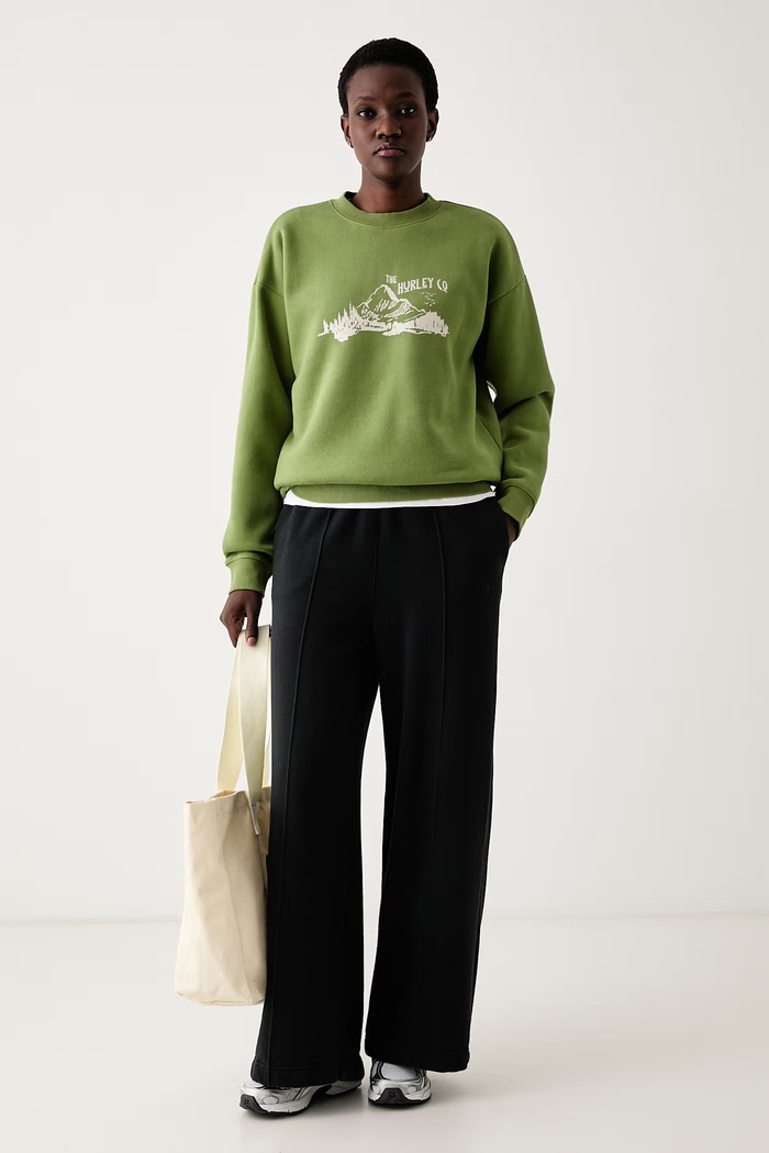 Hurley Bluza damska z bawełną WFTEU00028 zielony AW26