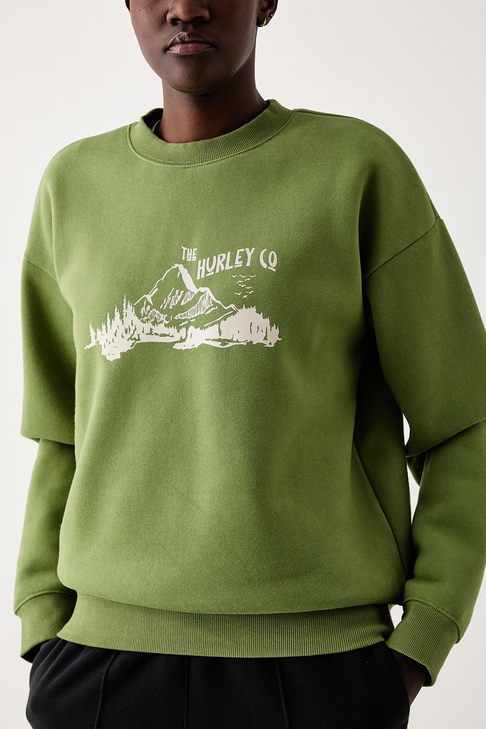 Bluza damska z bawełną Hurley WFTEU00028 zielony