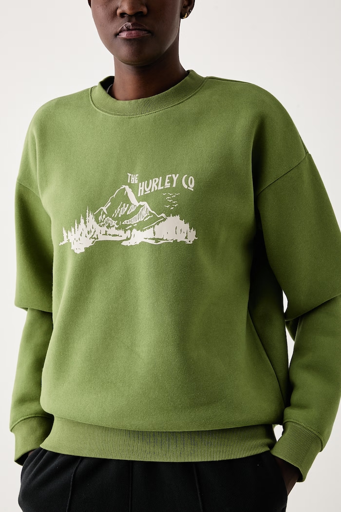 Bluza damska z bawełną Hurley WFTEU00028 zielony