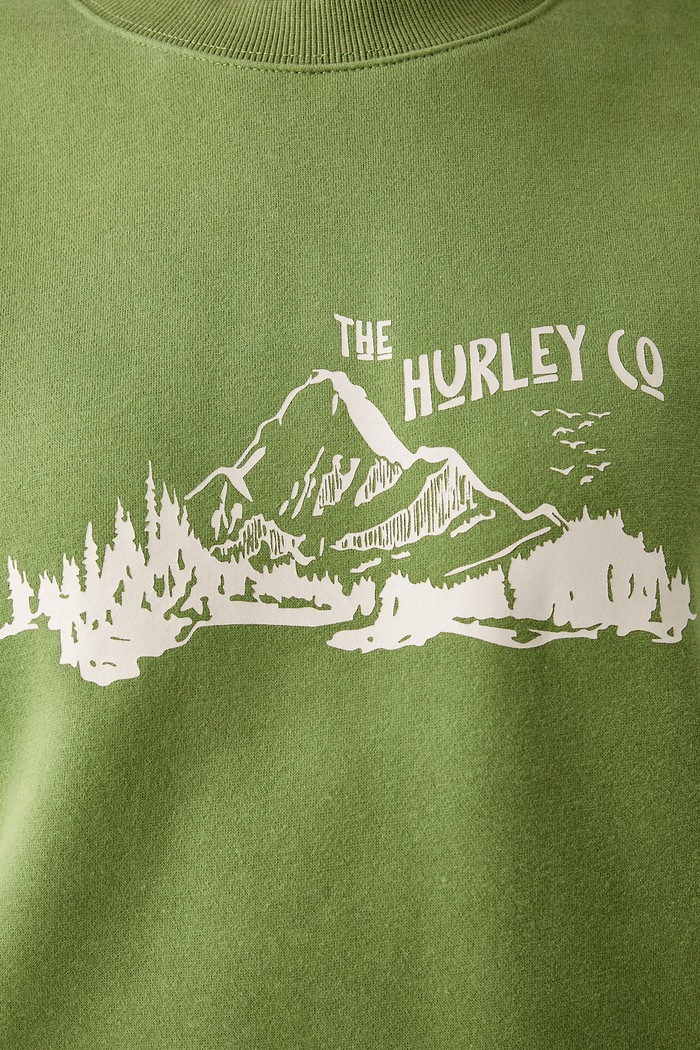Bluza damska z bawełną Hurley zielony WFTEU00028