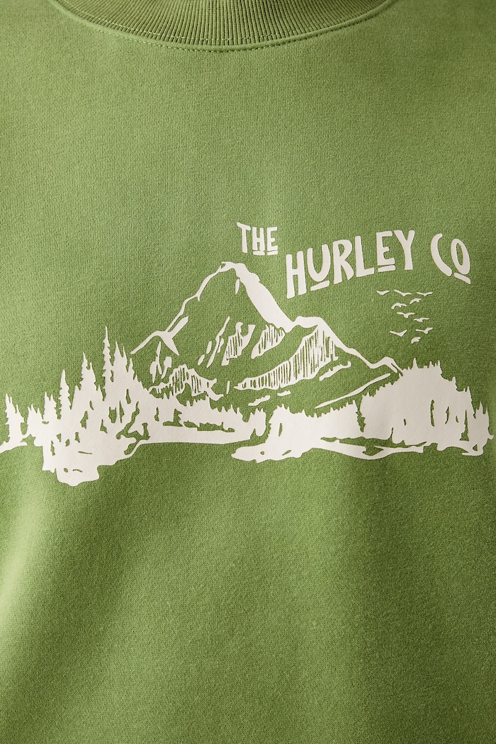 Bluza damska z bawełną Hurley zielony WFTEU00028
