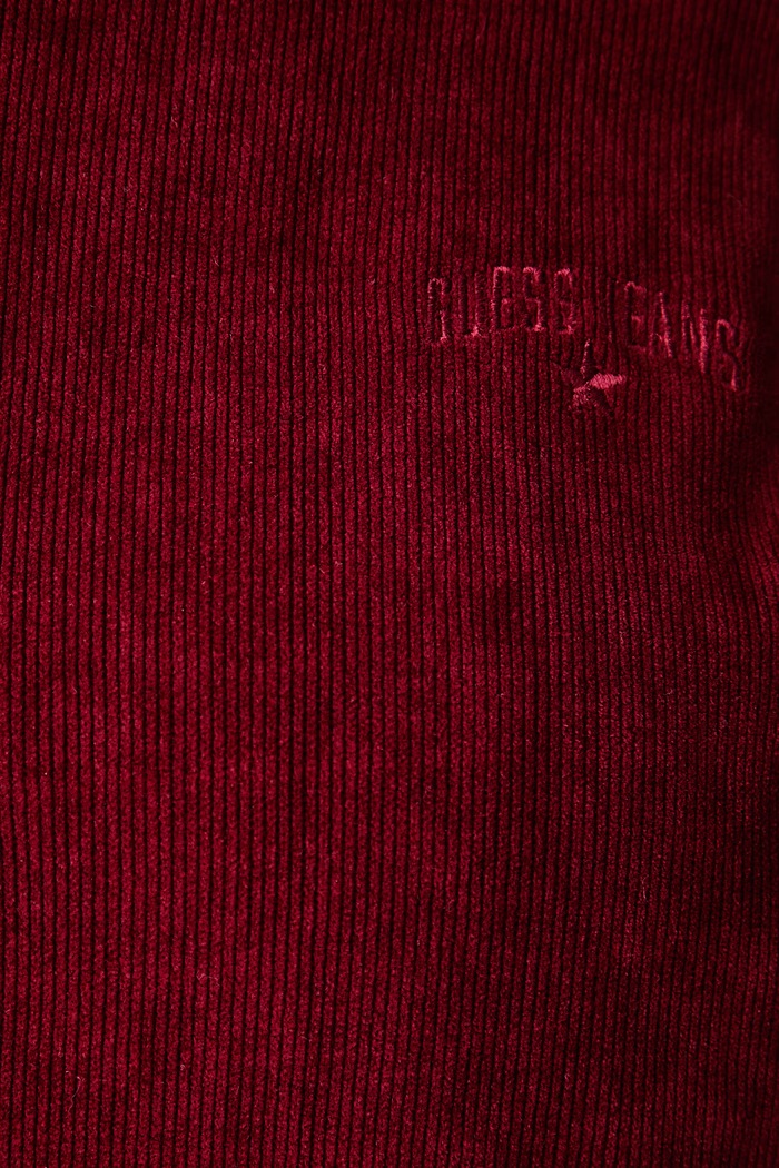 Mikina dámská manšestrová Guess Jeans burgundské W6BQ09.K5544