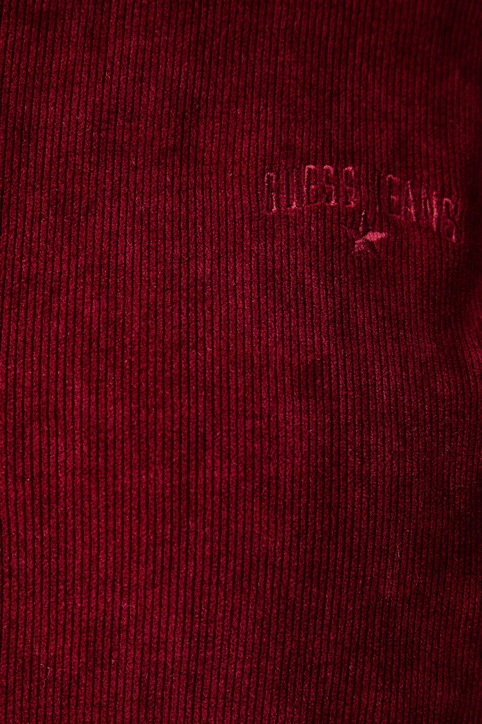 Mikina dámská manšestrová Guess Jeans burgundské W6BQ09.K5544