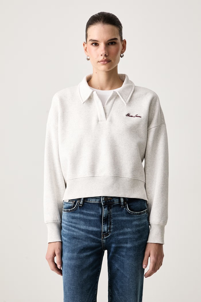 Guess Jeans Bluza damska z bawełną szary W6BQ05.K5453