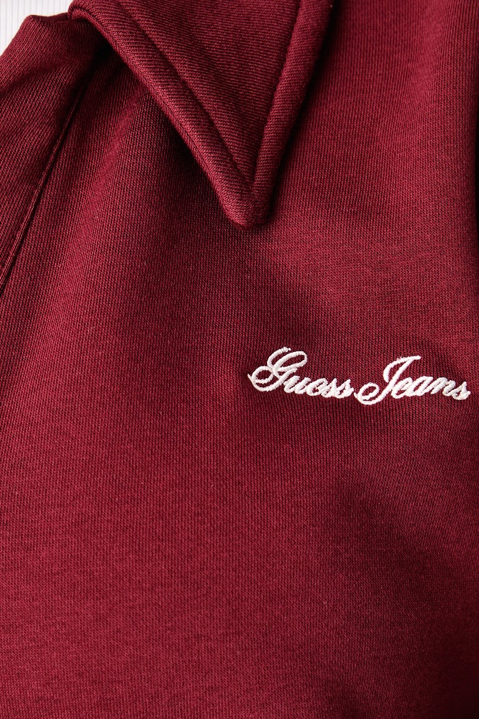 Mikina dámská s bavlnou Guess Jeans burgundské W6BQ05.K5453