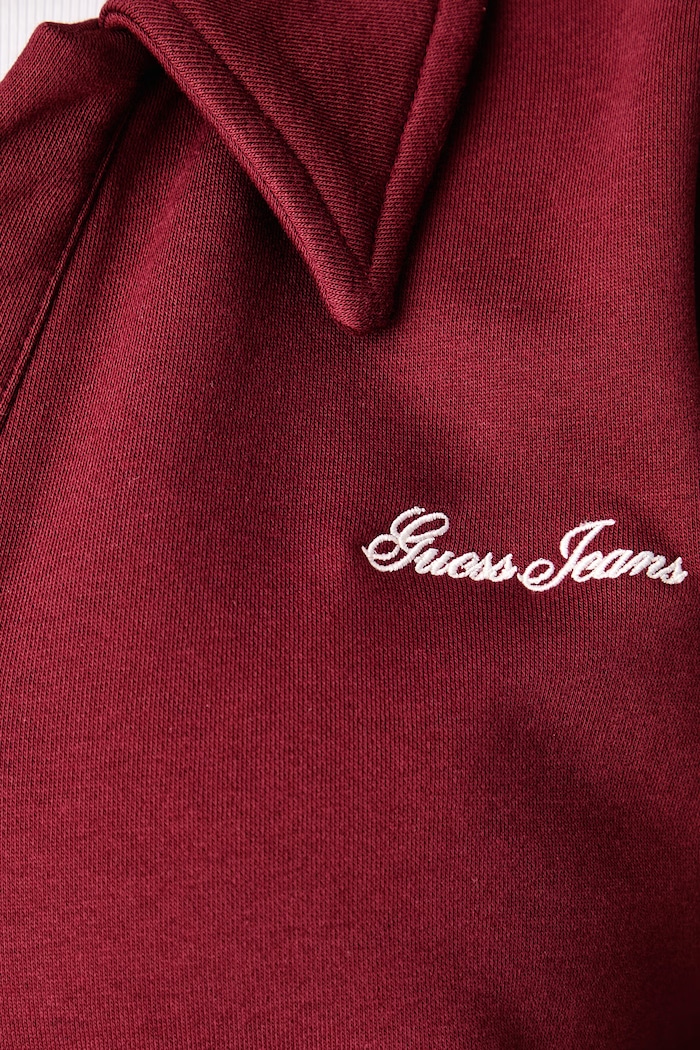 Mikina dámská s bavlnou Guess Jeans burgundské W6BQ05.K5453