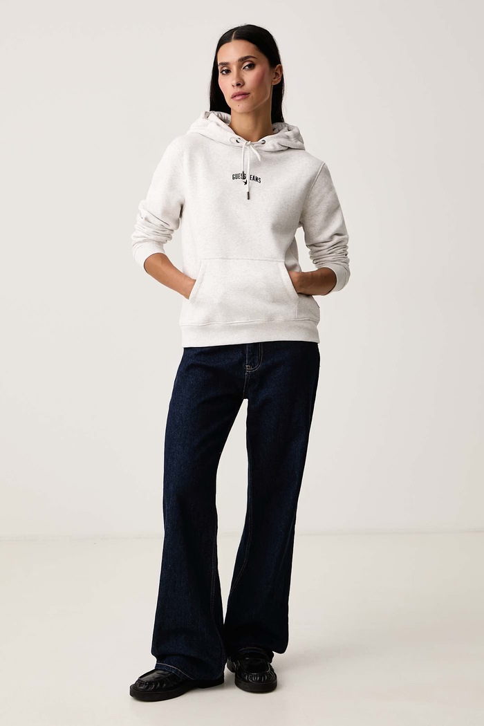 Guess Jeans Bluza z kapturem damska z bawełną W6BQ04.K5411 szary AW26