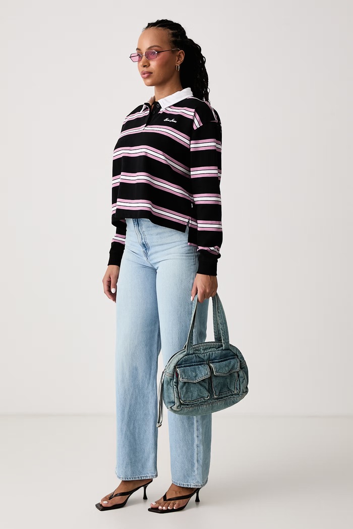 Guess Jeans Majica z dolgimi rokavi ženska bombažna W6BP07.K5473 črna AW26