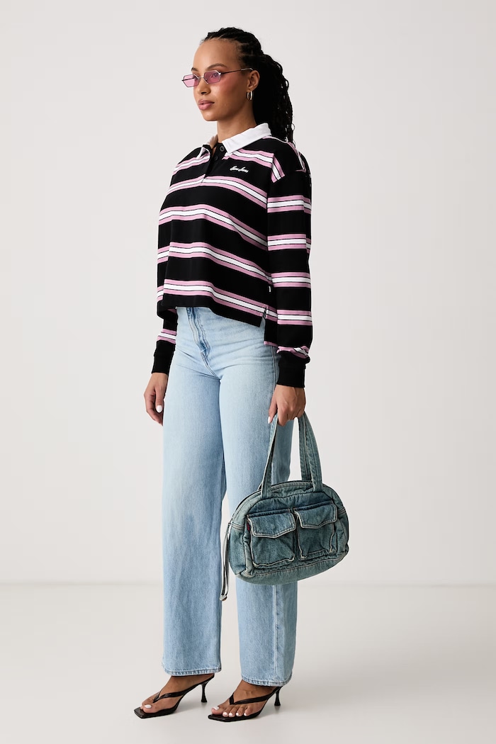 Guess Jeans Majica z dolgimi rokavi ženska bombažna W6BP07.K5473 črna AW26