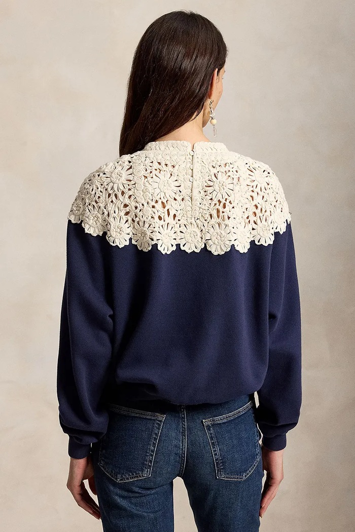 Polo Ralph Lauren Bluza damska z bawełną 211B23859 granatowy AW26