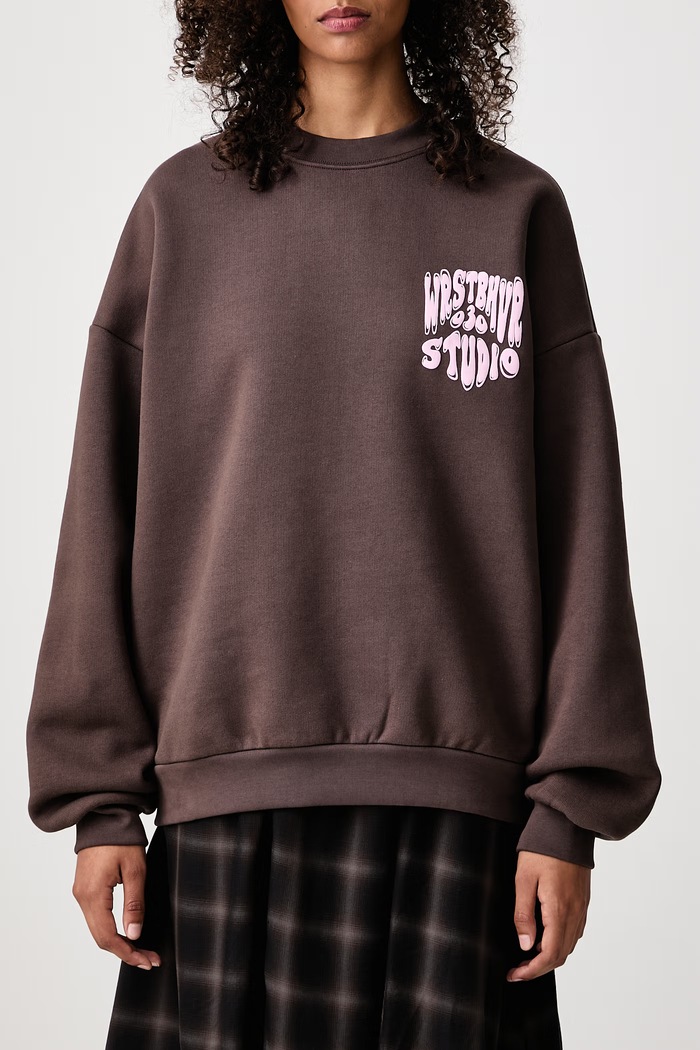 FLYNN V2 bluza z bawełną damska WRSTBHVR brązowy U2126TT