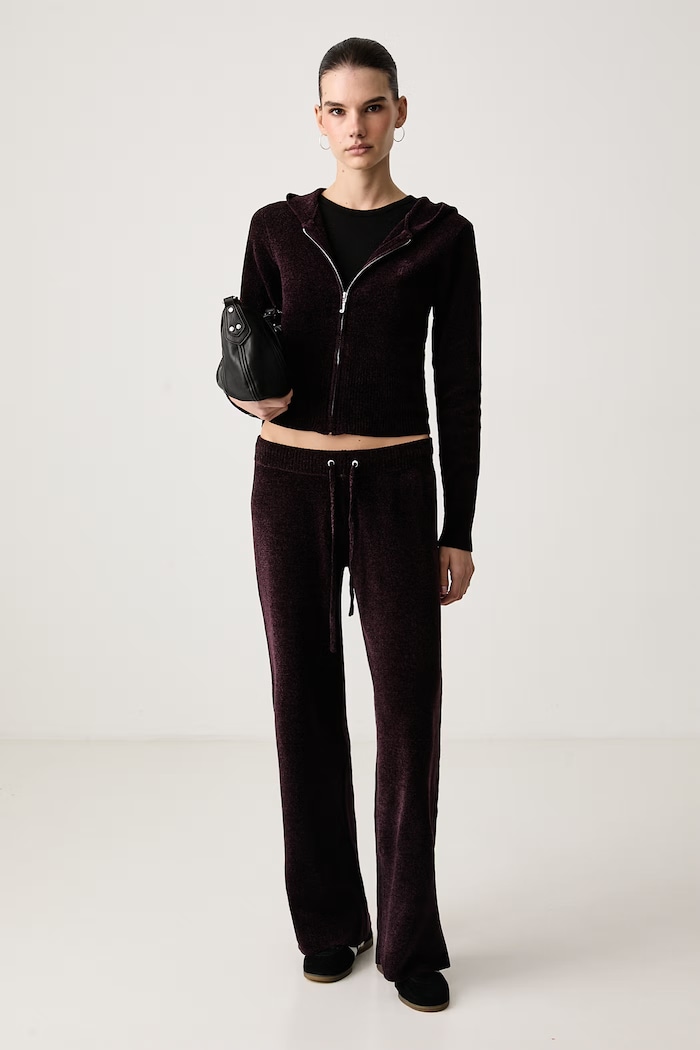 Juicy Couture Felpa con cerniera e cappuccio da donna MAYA KNIT JCWEB005 granata AW26