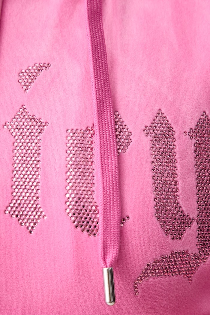 Bluza rozpinana z kapturem damska welurowa OLD GOTHIC ICCLE Juicy Couture różowy JCWAS226333