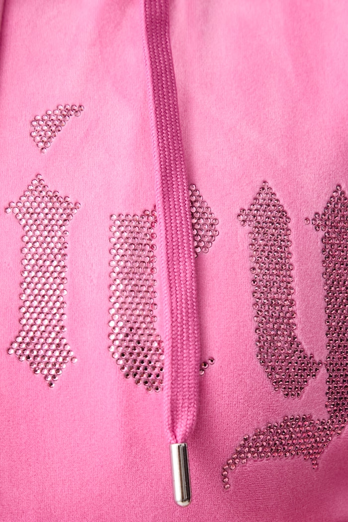 Bluza rozpinana z kapturem damska welurowa OLD GOTHIC ICCLE Juicy Couture różowy JCWAS226333