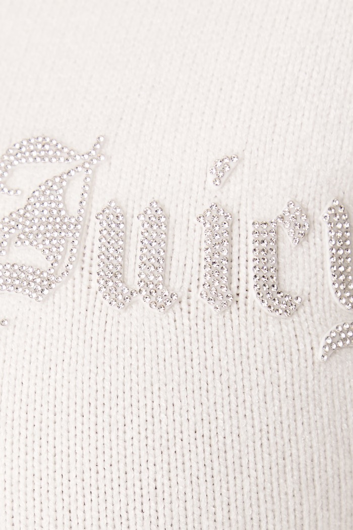 Pulover z zadrgo ženski z viskozo KNIT JUICY DIAMANTE WITH FUR TRIM Juicy Couture bež JCWAS226309
